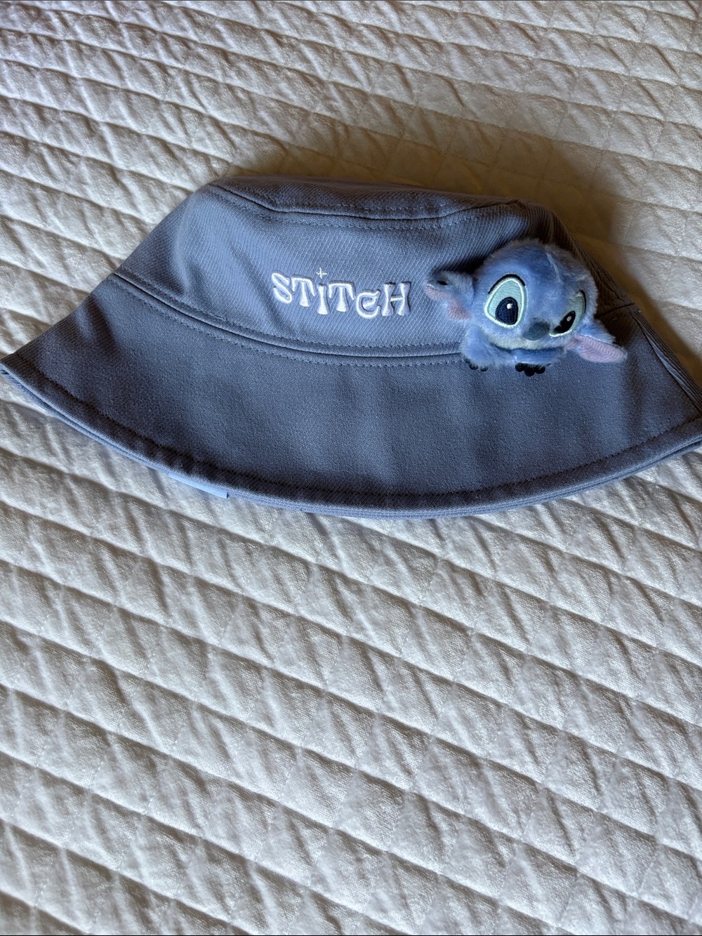 Disney Blue Stitch Bucket Hat with Plushie NWOT